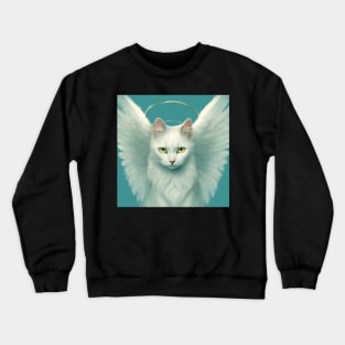 white angel cat Crewneck Sweatshirt